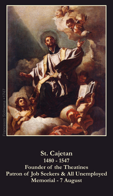 St. Cajetan Prayer for the Unemployed Card***ONEFREECARDFOREVERYCARDYOUORDER***